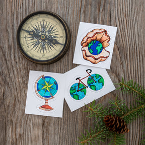 World Bike Sticker ⌲ Small 2.2"x1.5"