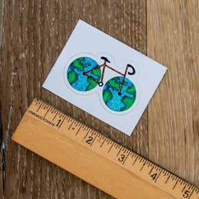 World Bike Sticker ⌲ Small 2.2"x1.5"
