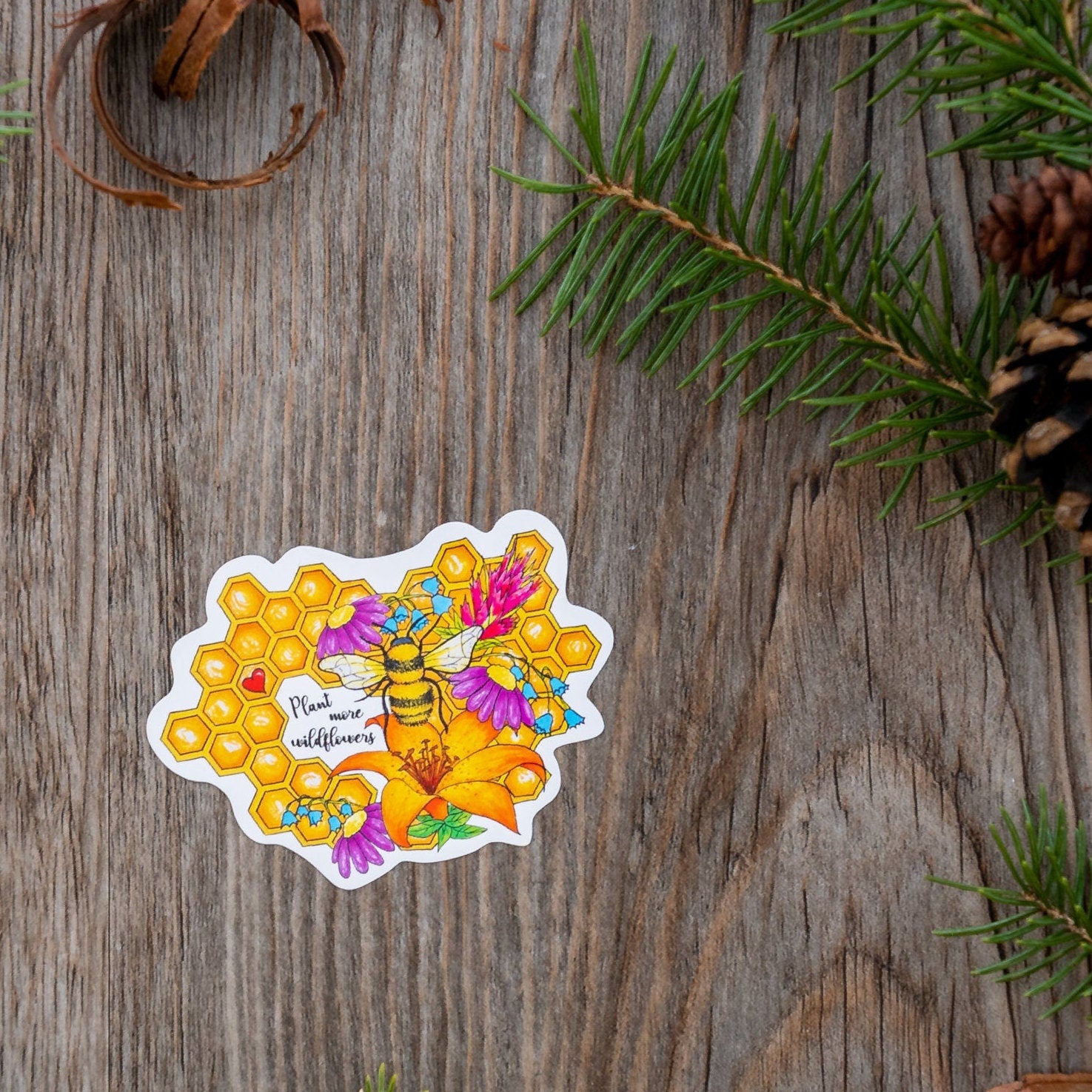 Plant More Wildflowers Sticker ⌲ Small 2.5"x2"