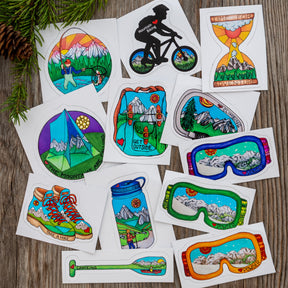 Hiker Water Bottle Sticker  ⌲ Small 2.25"x1.25"