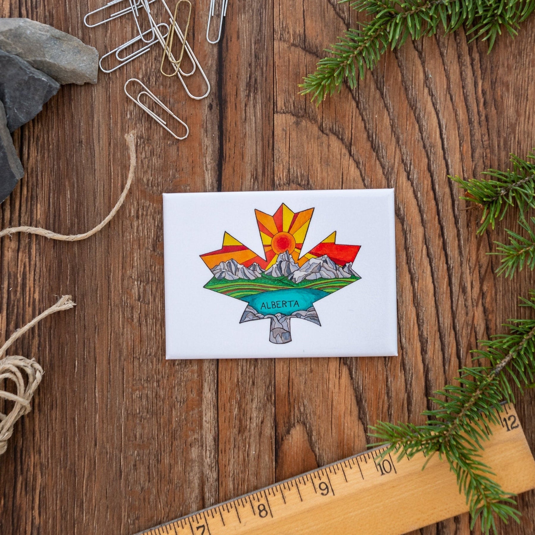 Alberta Maple Leaf Magnet