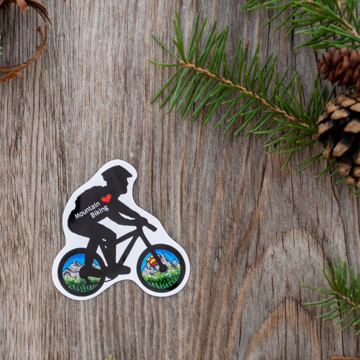 Love Mountain Biking Sticker  ⌲ Small 2.5"x2"