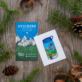 Hiker Water Bottle Sticker  ⌲ Small 2.25"x1.25"